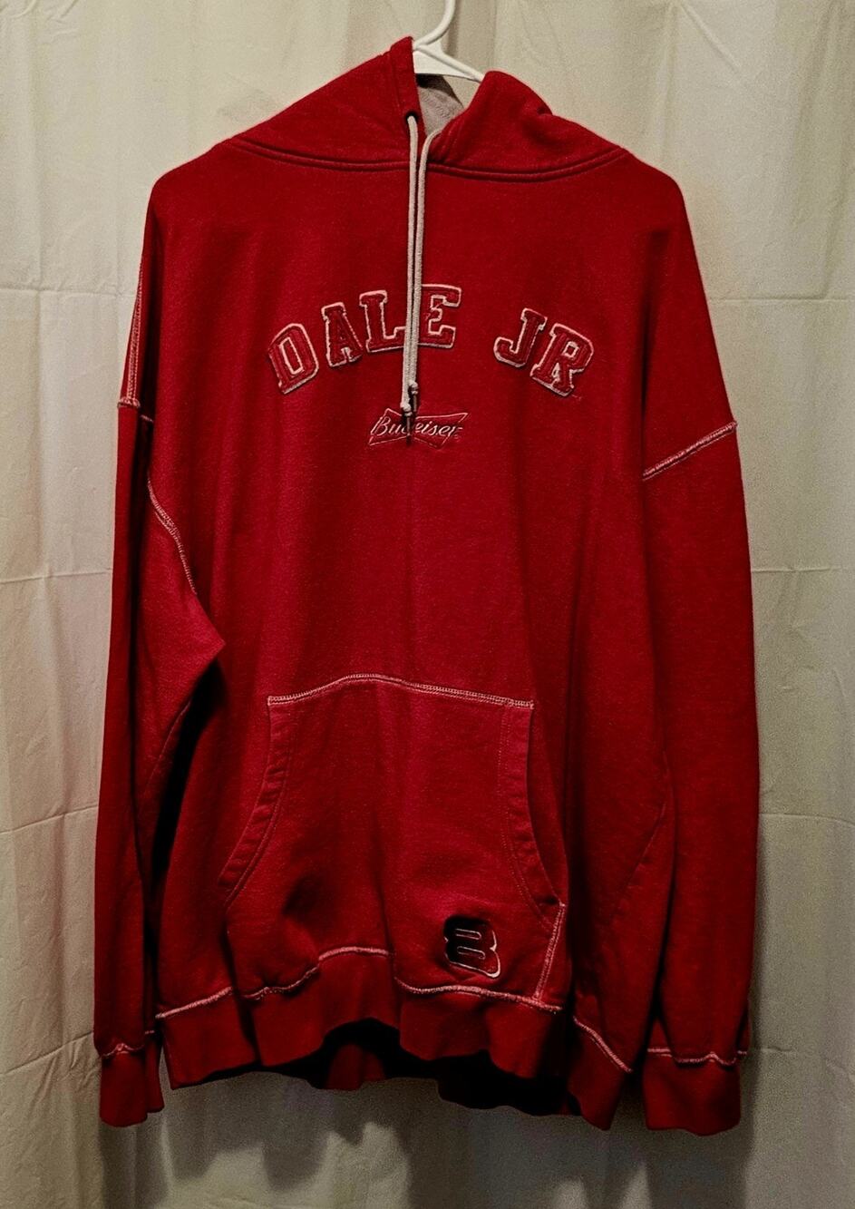 Vintage Dale Earnhardt Jr Budweiser Chase Authentics Hoodie 2XL NASCAR Red
